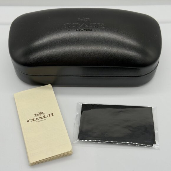 Coach New York Black Hard Clamshell Glasses Sunglasses Case With Cloth Large - Picture 1 of 5